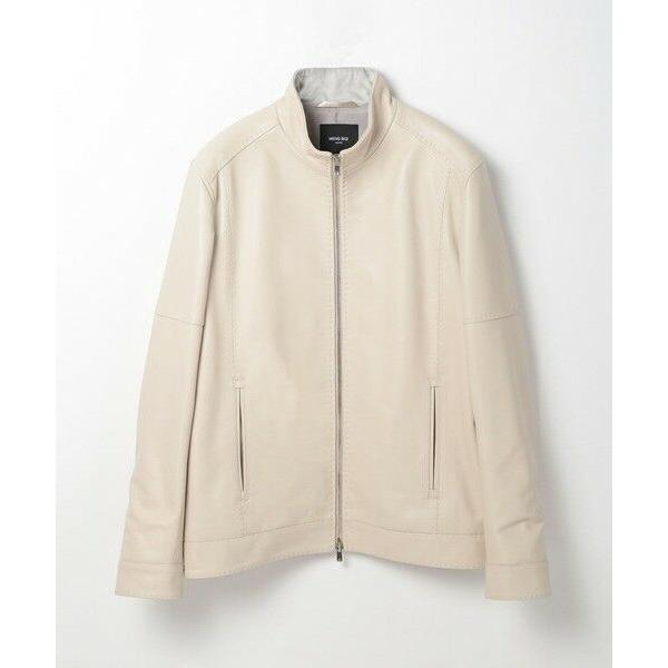 MEN'S BIGI / メンズビギ スタンドカラーシングルライダース レザージャケット