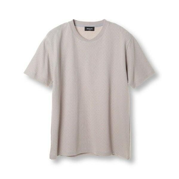 MEN'S BIGI / メンズビギ シェブロン柄リンクスジャカードTシャツ<接触冷感><抗菌防臭>