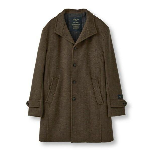MEN'S BIGI / メンズビギ Super140ウールヘリンボーンビーバー スタンドカラーコー...