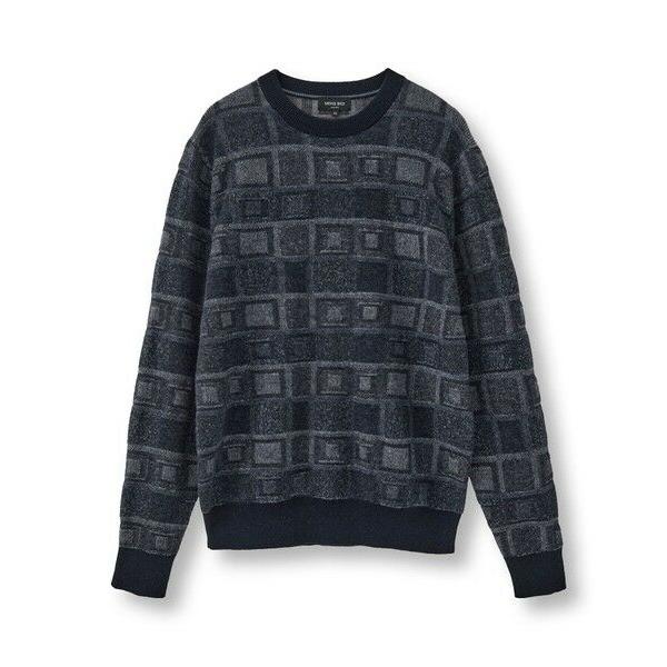 MEN'S BIGI / メンズビギ リンクスジャカード クルーネックニット