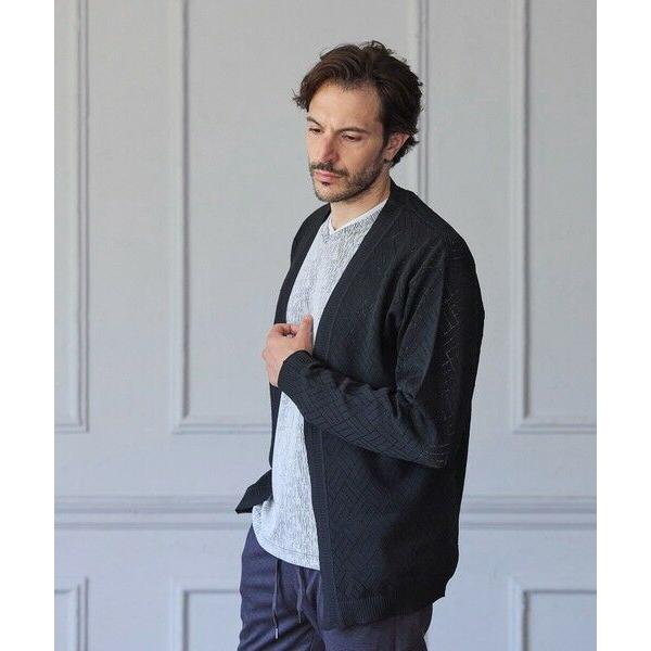 MEN'S BIGI / メンズビギ シアー デサイン ボタンレス カーディガン