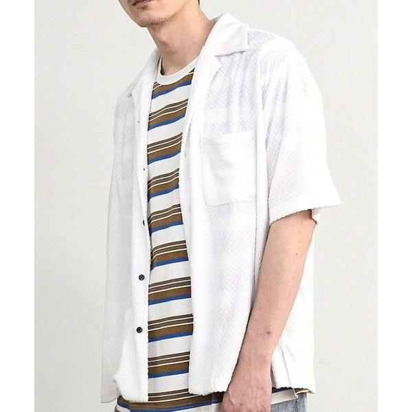 MEN'S BIGI / メンズビギ パイルチェックオープンカラー半袖シャツ