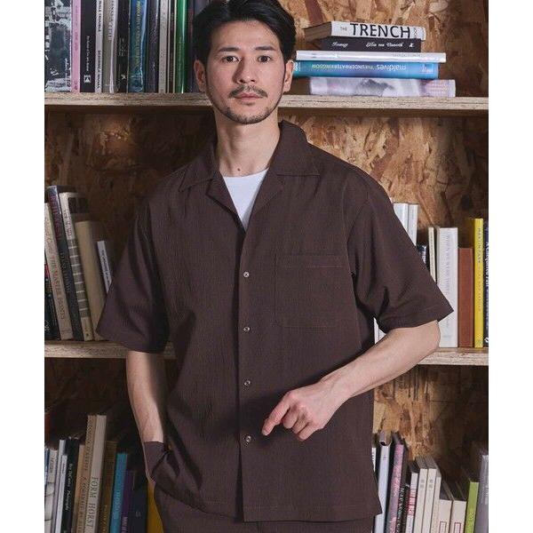 MEN'S BIGI / メンズビギ 楊柳カチオン半袖開襟シャツ