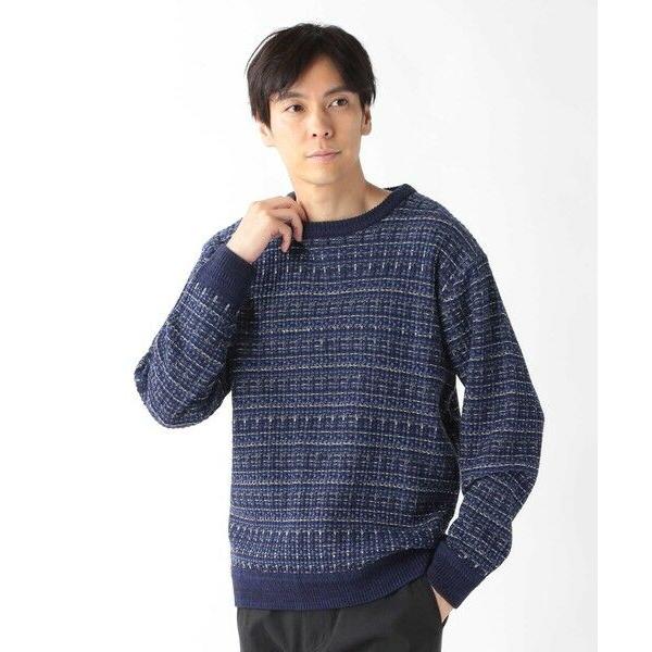 MEN'S BIGI / メンズビギ ツイードライクニットリラックスプルオーバー