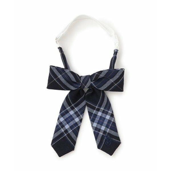 pom ponette junior / ポンポネット ジュニア *綾織ウールチェックリボンタイ