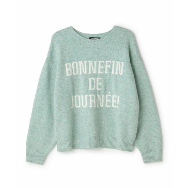 pom ponette junior / ポンポネット ジュニア ロゴジャカードニットプルオーバー