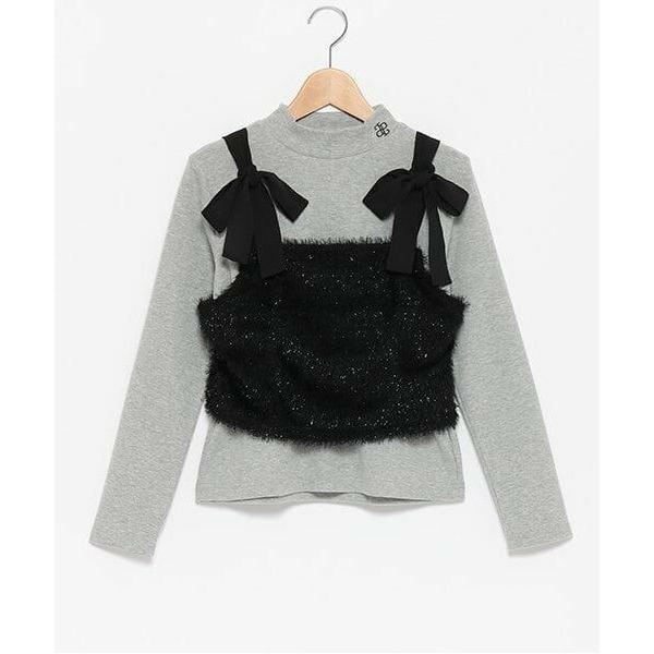 pom ponette junior / ポンポネット ジュニア シャギーキャミ＋テレコトップスセッ...