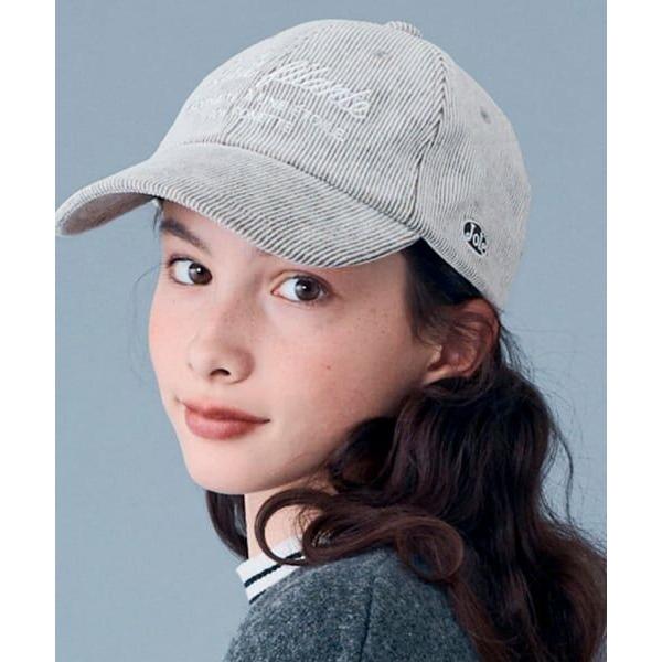 pom ponette junior / ポンポネット ジュニア コーデュロイロゴ刺しゅうキャップ