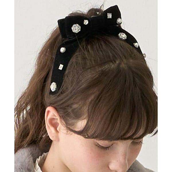 pom ponette junior / ポンポネット ジュニア ビジューリボンクリップ
