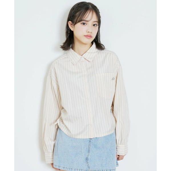 Lovetoxic / ラブトキシック 短丈ドロストストライプシャツ
