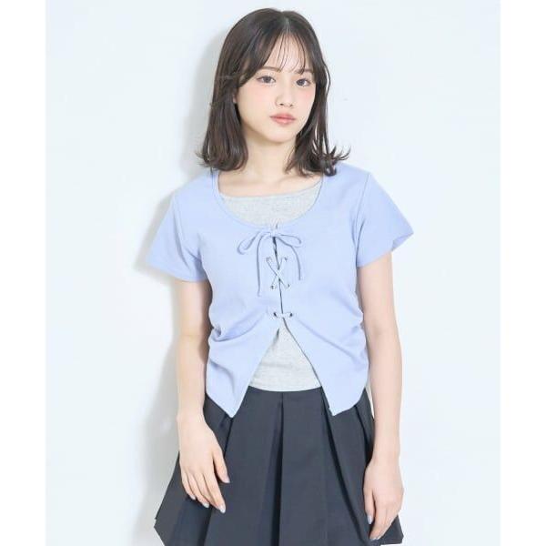 Lovetoxic / ラブトキシック レースアップテレコ半袖T