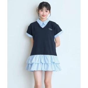 Lovetoxic / ラブトキシック 半袖フェイクレイヤードチュニックワンピ