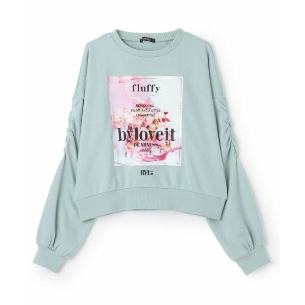 by LOVEiT / バイ ラビット 袖シャーリングケーキプリントプルオーバー