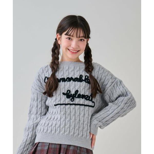 by LOVEiT / バイ ラビット ケーブルコード刺しゅうニット