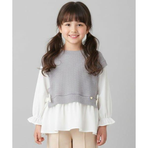 Pupil House / ピューピルハウス ニットベストドッキングチュニック