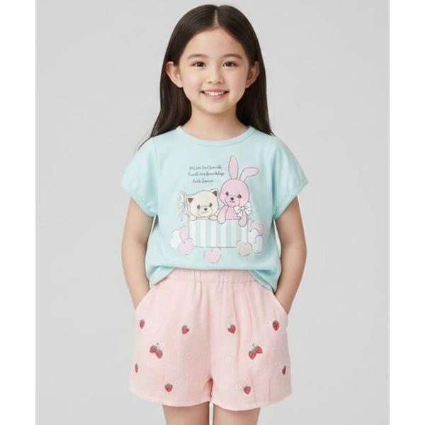 Pupil House / ピューピルハウス いちご刺しゅうバルーンパンツ