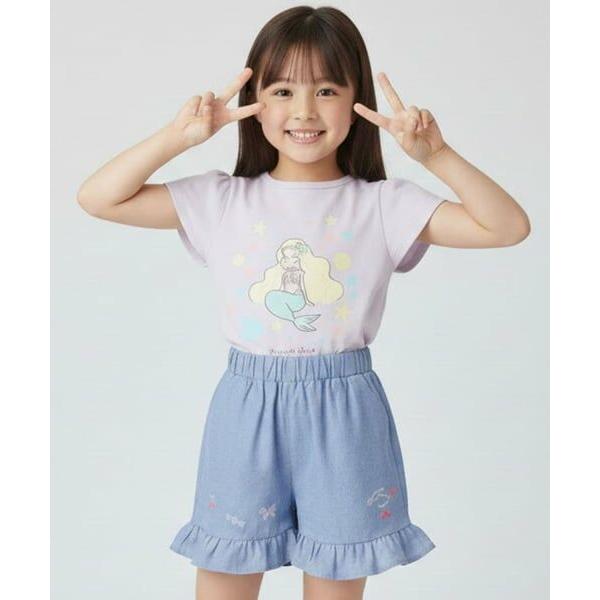 Pupil House / ピューピルハウス 裾フリルさくらんぼ刺しゅうショートパンツ