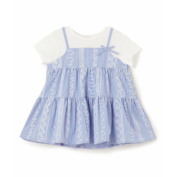 sense of wonder / センス オブ ワンダー レースプリントストライプドッキングチュニ...