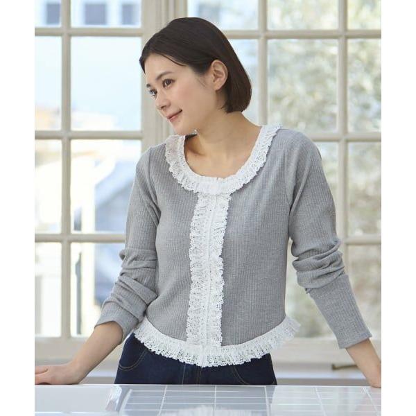 petit main LIEN / プティマイン リアン 【親子リンク】レースフリルテレコ長袖Tシャ...