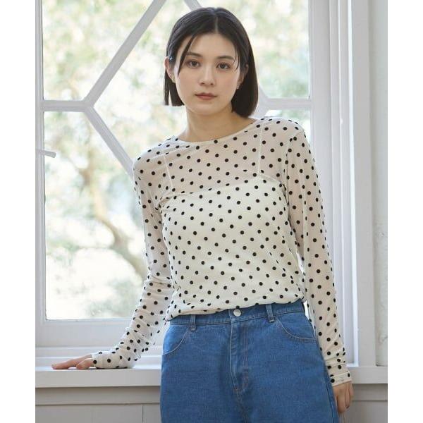 petit main LIEN / プティマイン リアン 【フォーマル】2wayシアードットトップス