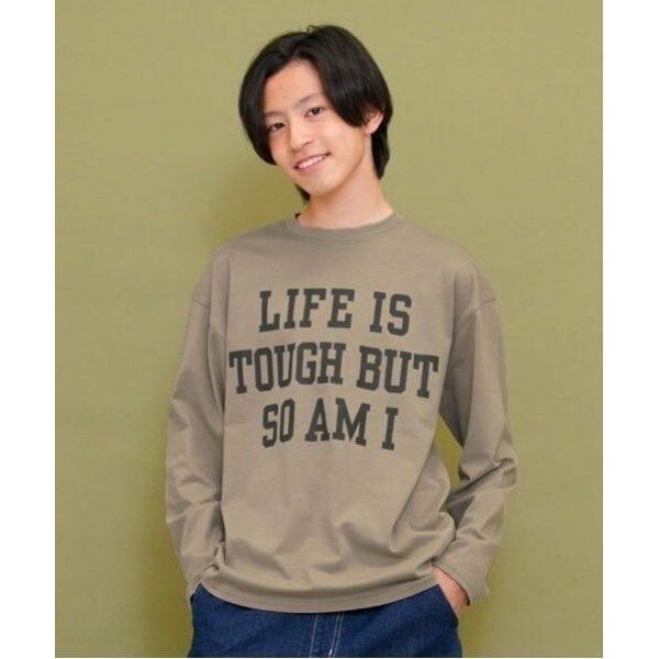 GLAZOS / グラソス 【大人向けサイズあり】【プチプラ】フロントメッセージロゴ長袖Tシャツ