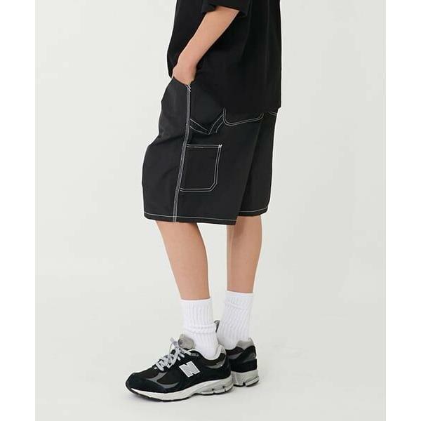 GLAZOS / グラソス 【大人向けサイズあり】【撥水】ナイロンワッシャーペインターハーフパンツ