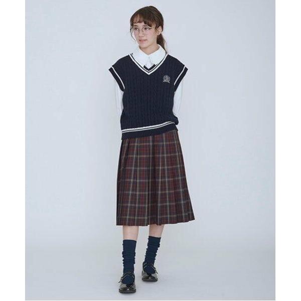 POM PONETTE AMI / ポンポネット アミ 【AMI】ミドル丈チェックプリーツスカート