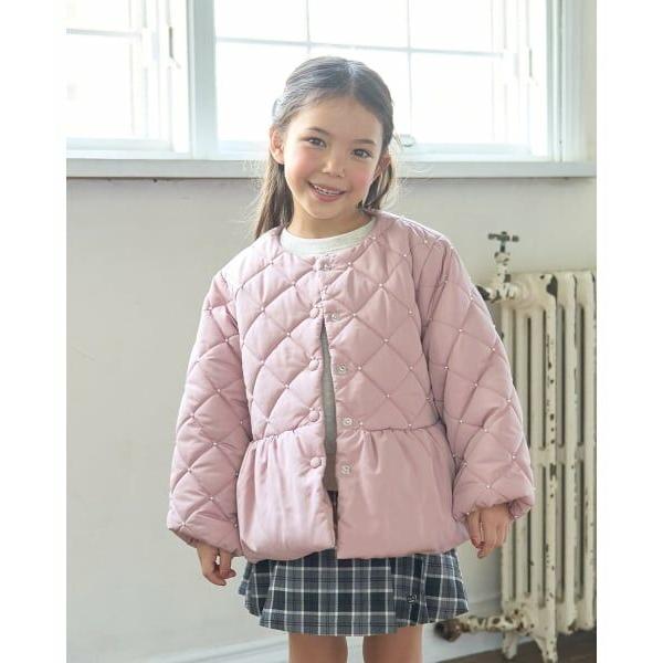 Lycee mine / リセマイン パール付きキルティングペプラムブルゾン