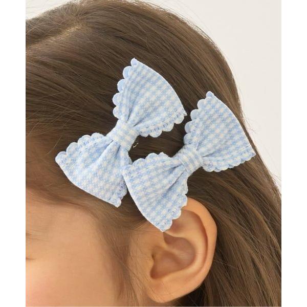 Lycee mine / リセマイン スカラップギンガムチェックリボンヘアクリップ(2コセット)【子...