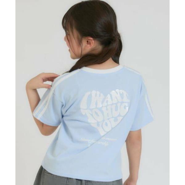 PINK-latte / ピンク ラテ 【接触冷感】ハート袖ライン半袖Tシャツ