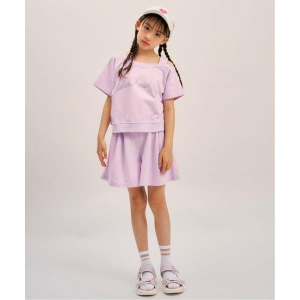 minimal / ミニマル ラインストーン ロゴワンショルTシャツセットアップ