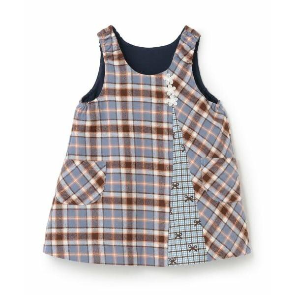 KP / ケーピー チェック×mimiちゃん刺しゅう リバーシブルジャンスカ