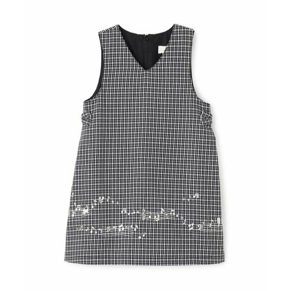 KP / ケーピー 音符刺シュウ チェックジャンパースカート