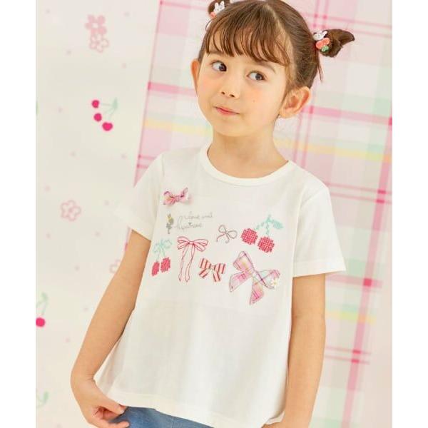 KP / ケーピー リボン×チェリーモチーフ 半袖チュニック