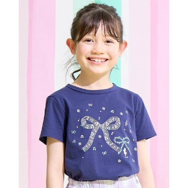 KP / ケーピー ラメリボンプリント Tシャツ