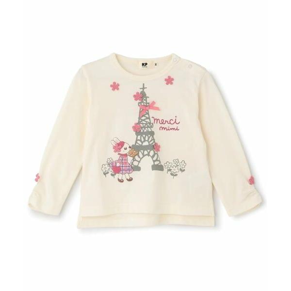 KP / ケーピー mimiちゃんチェックアップリケ長袖Ｔシャツ