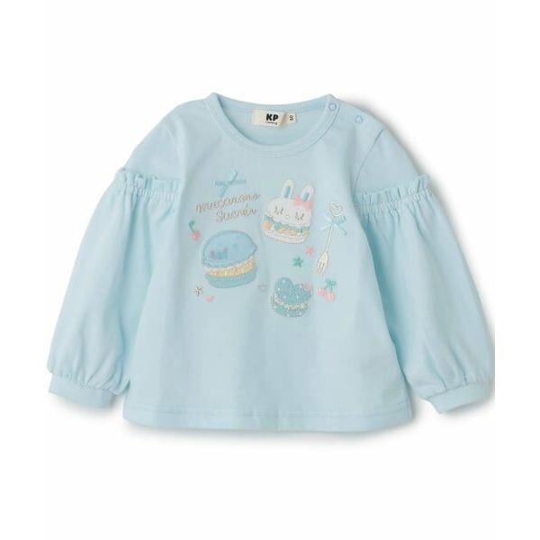 KP / ケーピー シャカシャカスパンコール入りマカロン 長袖Tシャツ