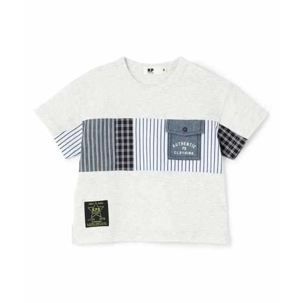 KP / ケーピー パッチワーク切り替え Tシャツ