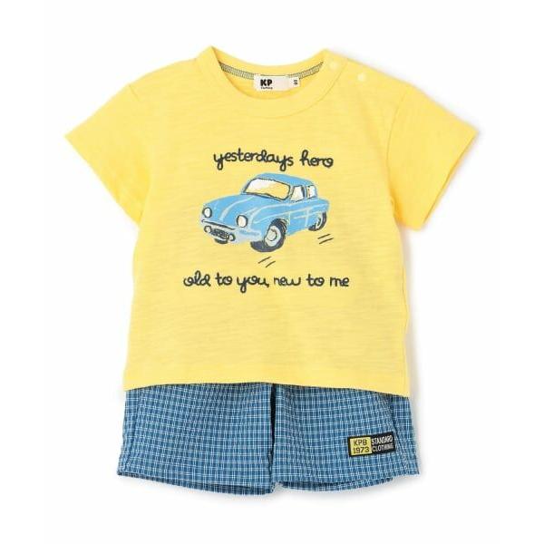 KP / ケーピー 車T×チェックハーフパンツ セット