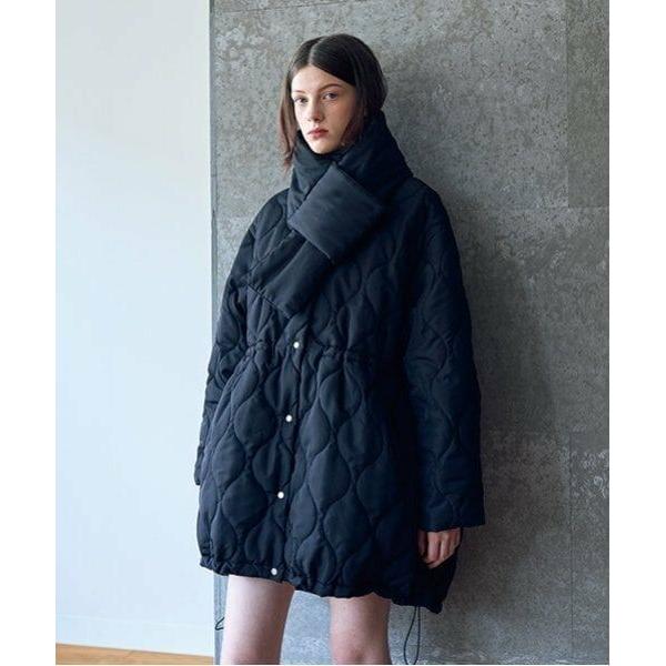 Mi-je / ミジェ マフラーつきキルトブルゾン【韓国ファッション】