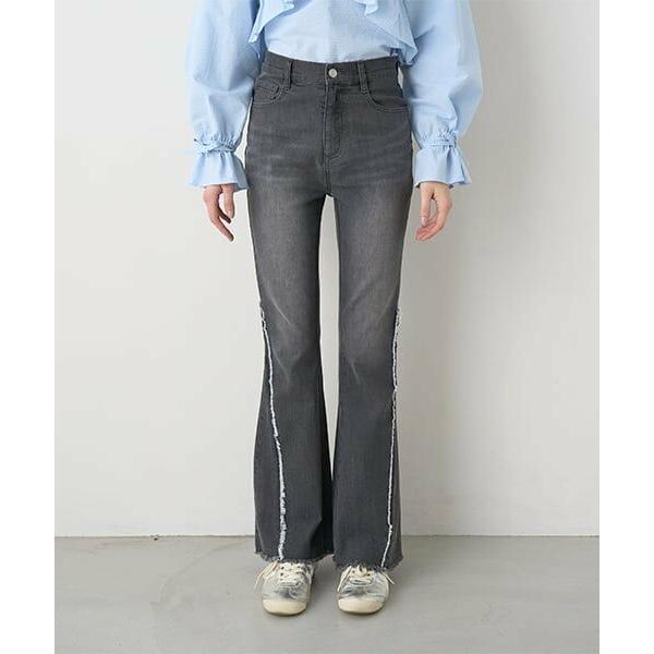 Mi-je / ミジェ フリンジデニムフレアパンツ【韓国ファッション】