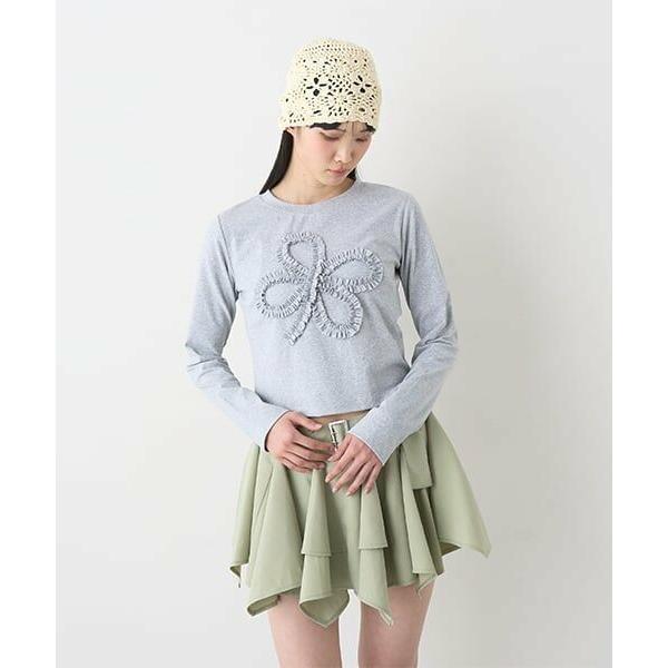 Mi-je / ミジェ モチーフフリル長袖Tシャツ【韓国ファッション】