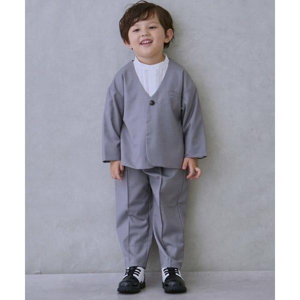 petit main / プティマイン 【セミフォーマル】ノーカラーJK+ロングパンツセットアップ