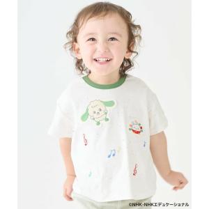 petit main / プティマイン 【いないいないばあっ！】音符刺繍半袖Tシャツ