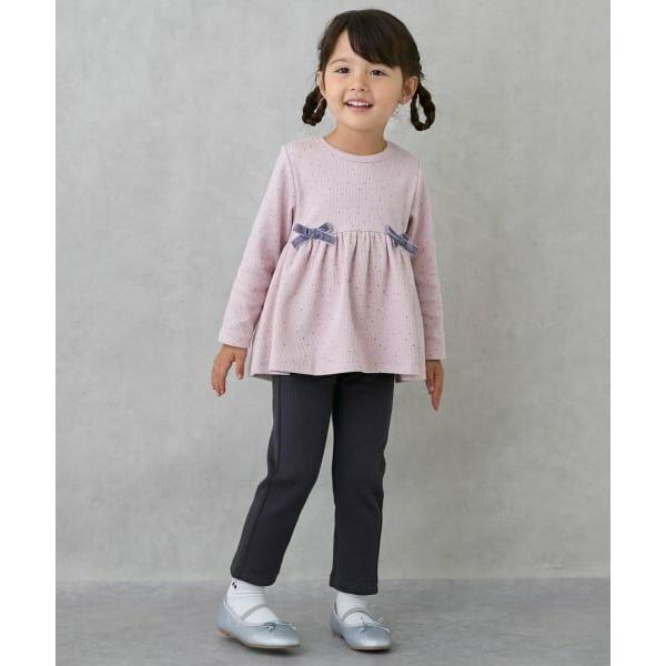 petit main / プティマイン 【裏起毛】バックフリルレギンス