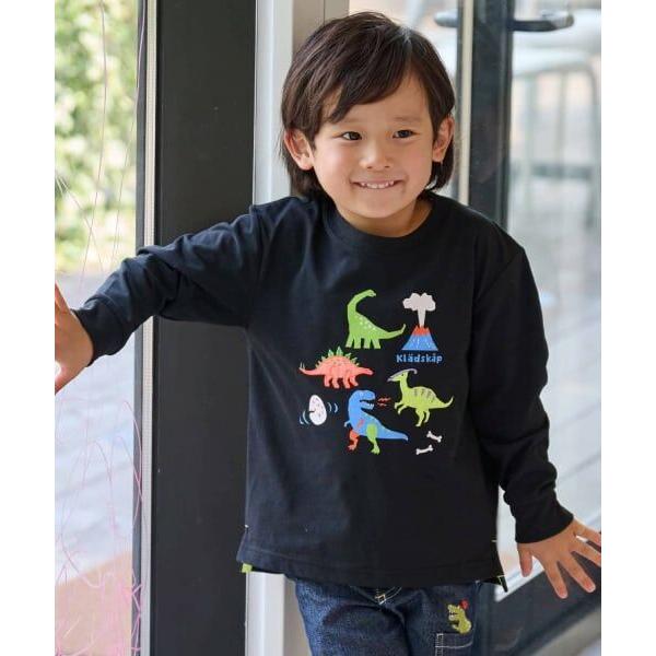 kladskap / クレードスコープ 恐竜アップリケ長袖Tシャツ