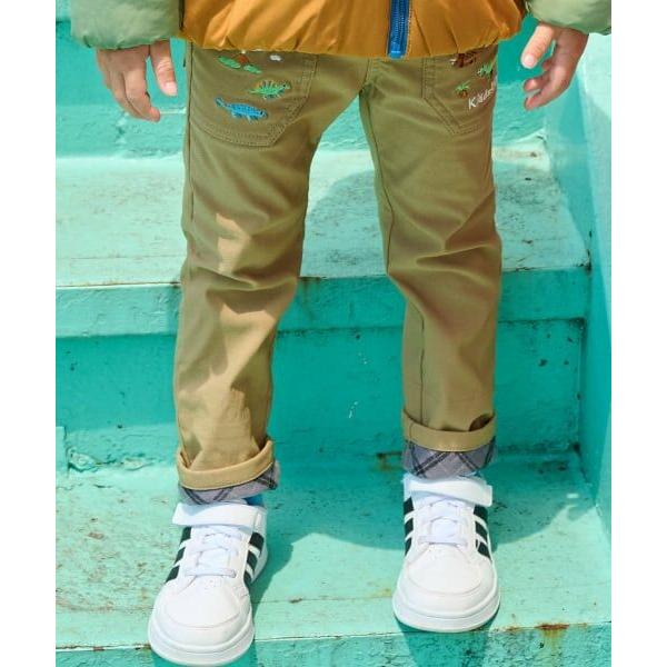 kladskap / クレードスコープ 恐竜裾折り返しロング丈ストレートパンツ