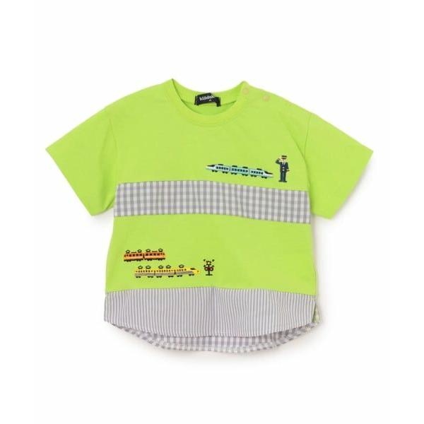 kladskap / クレードスコープ 電車刺しゅう切替半袖Tシャツ