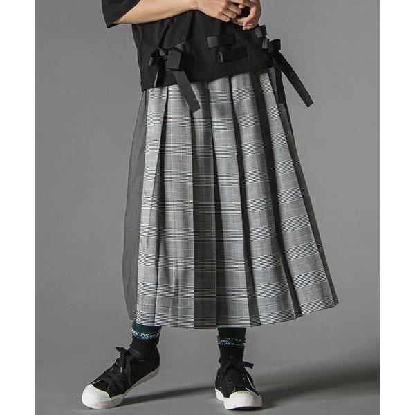 LIBERCORE par BEBE / リベルコア パル ベベ 天竺ｘチェックドッキングスカート大...