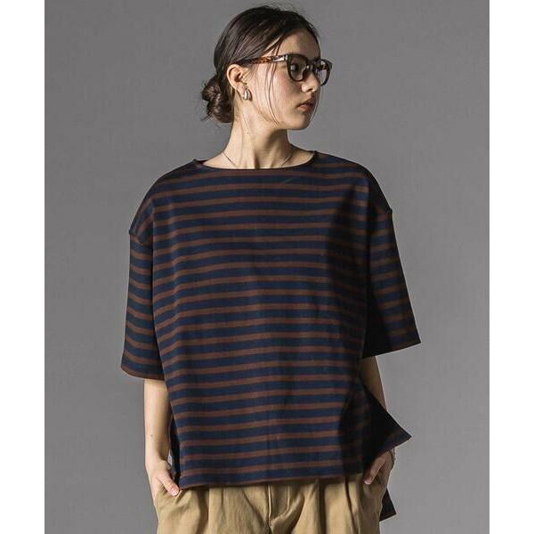 LIBERCORE par BEBE / リベルコア パル ベベ ミラノリブボーダー半袖ワイドバスク...